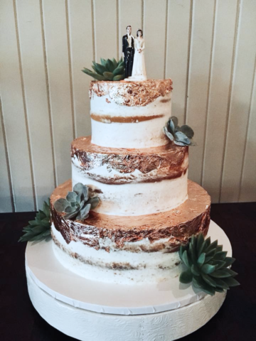 wedding cake with edible gold