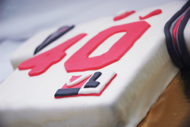 Ohio State University themed carved cake in Columbus, Ohio