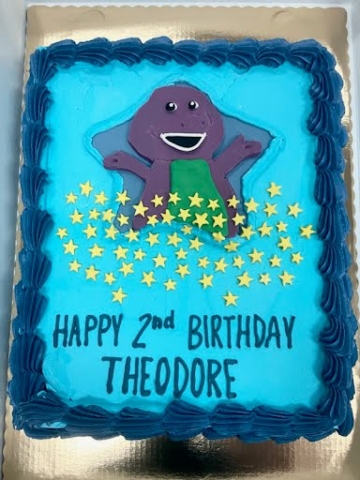 Barney themed cakes in Columbus, Ohio
