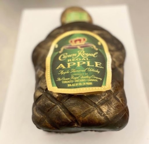 Carved Crown Royal fondant cakes in Columbus, Ohio