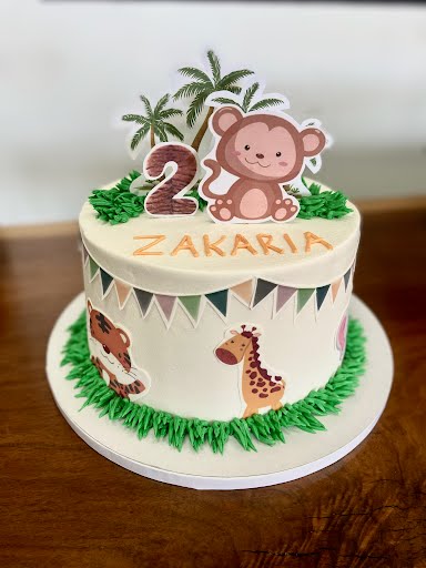 Safari themed cake for 2nd birthday made my Fate Cakes