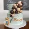 2-Tiered baby shower bear themed cake