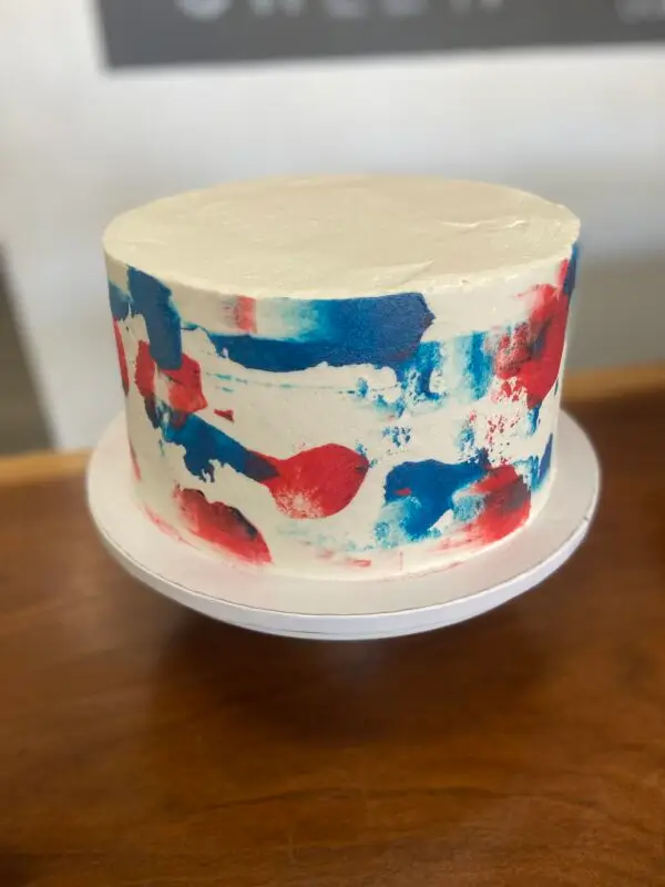 Colored spackle birthday cake