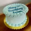 8" Smooth circle with light blue icing