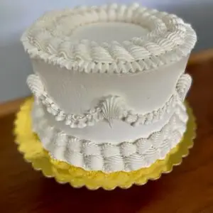 8" Smooth circle with white icing