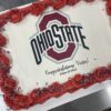 Ohio state university graduation cake with edible image