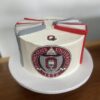 Ohio State University logo cake with book spines graduaiton