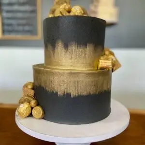 6"/9" gold brushed with gold chocolates