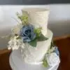 4"/6" with spackle icing design and artificial flowers