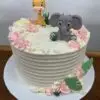 8" Rustic line with icing flowers and plastic toppers/decorations