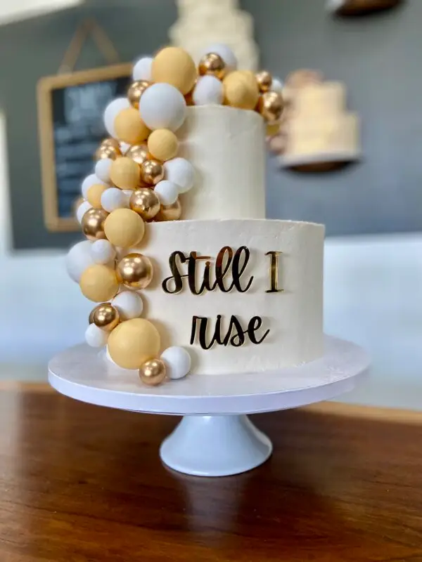 4"/8" with plastic ball decorations and acrylic message