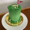 4" All icing golf theme with fondant balls and paper flag topper