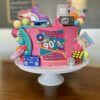 8" All icing 90's theme with edible image and plastic/paper toppers