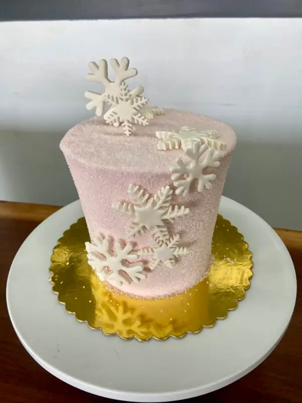 4" Winter theme with fondant snowflakes