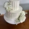 4"/8" vertical line texture and artificial flowers