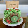 8" LOTR theme with fondant details and paper scroll topper