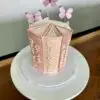 4" Book spine theme with paper toppers and fondant spine details