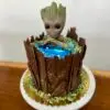 6" Custom design with chocolate bark, grass and plastic topper