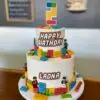 4"/8" chocolate legos, plastic toppers, edible images and paper number topper
