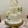 8"/10" Vertical line texture with artificial flowers