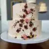 8"/10" hand painted/piped floral and edible gold leaf