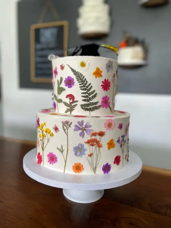 6"/9" dried pressed flower design with plastic cap/diploma