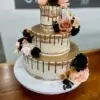 4"/8"/12" with edible gold drip and artificial flowers