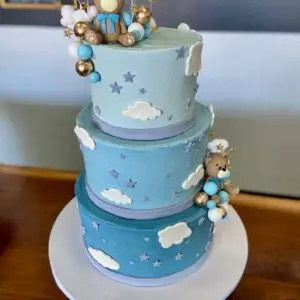 6"/8"/10" ombre design with plastic and fondant decorations