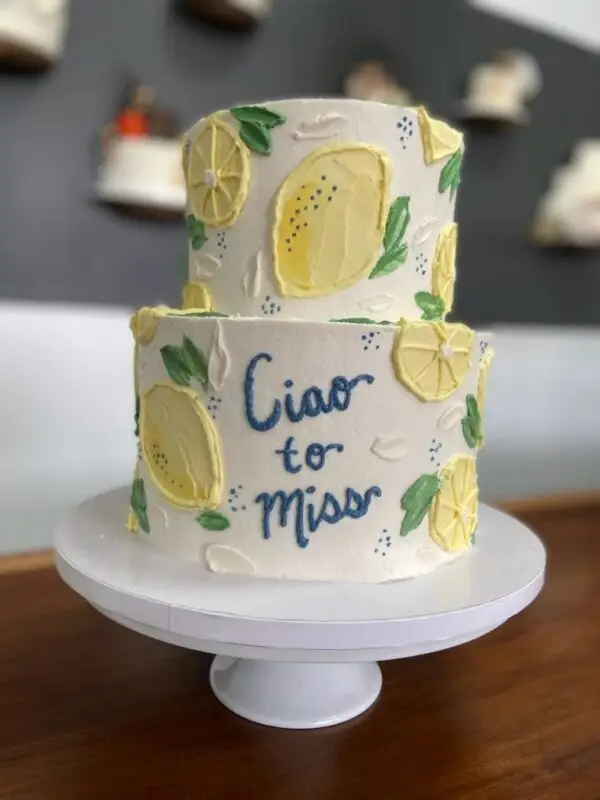 6"/8" Hand painted lemon theme