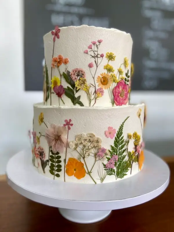 6"/8" with dried pressed flowers