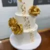 4"/6"/8" with edible gold leaf and artificial flowers
