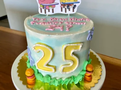 Spongebob themed cake What's Funnier Than 24? 25!